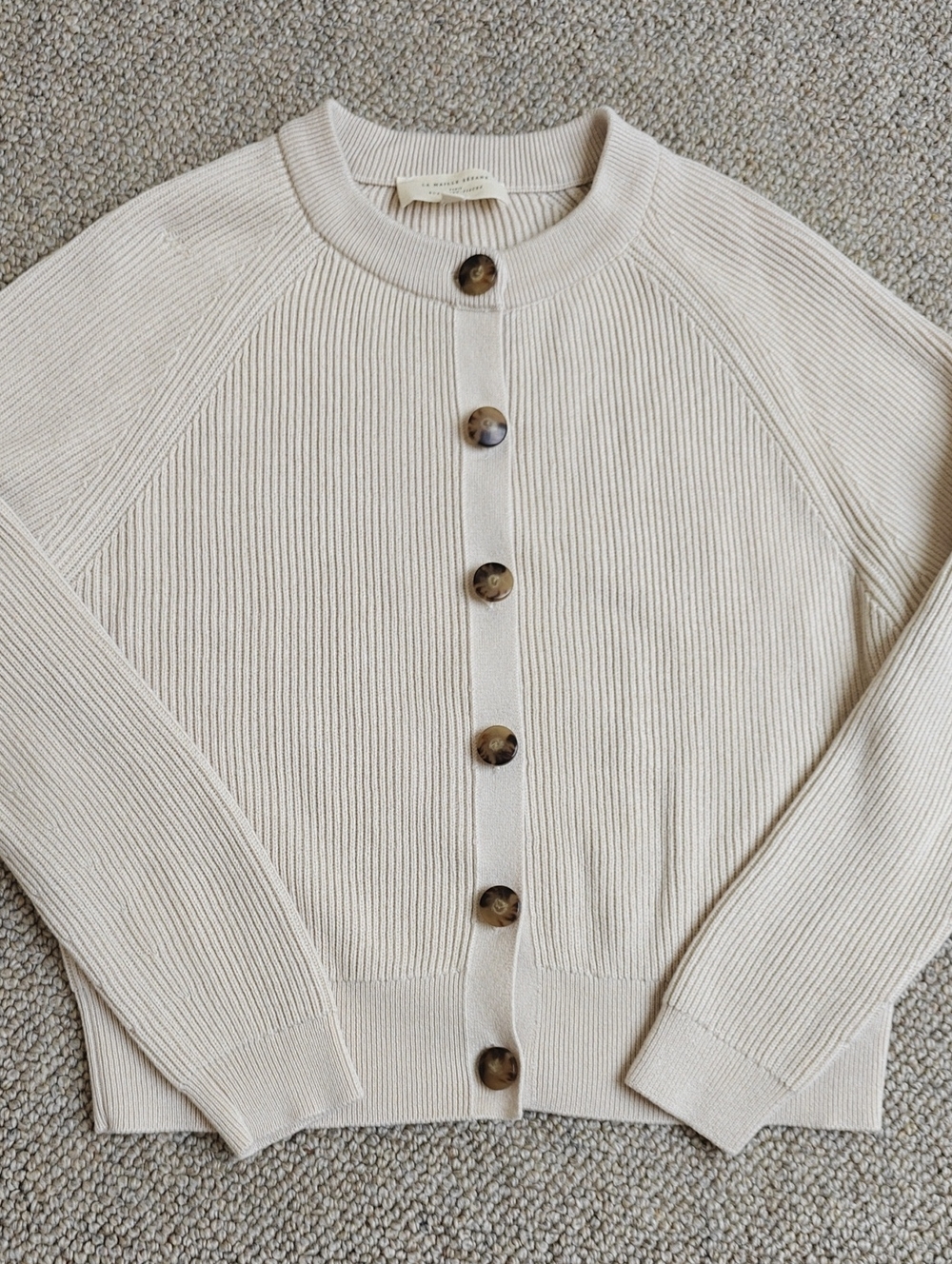 Sezane Sonnie Cardigan In Cream, Size Small - Picture 5 of 15
